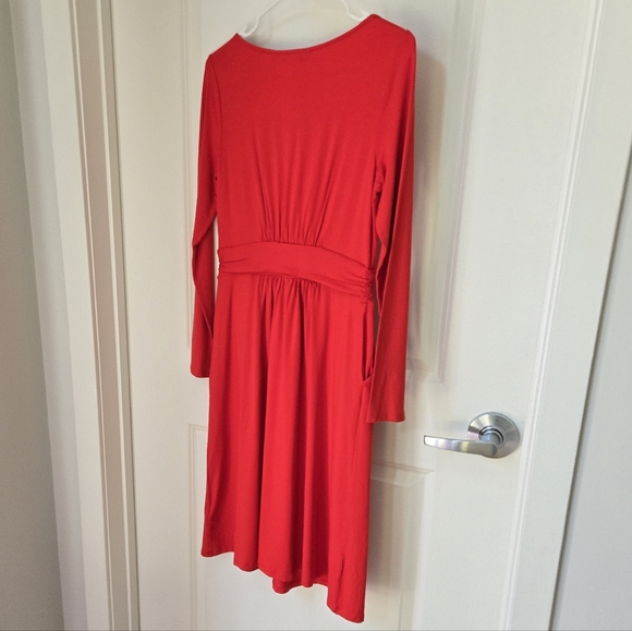(Tall) NWT Boden Abigail Red Long Sleeve Jersey Dress Sz 6L - Picture 9 of 16